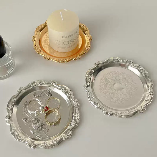Sleek Metal Jewelry Catchall Tray