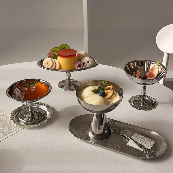 Retro Stainless Dessert Goblets