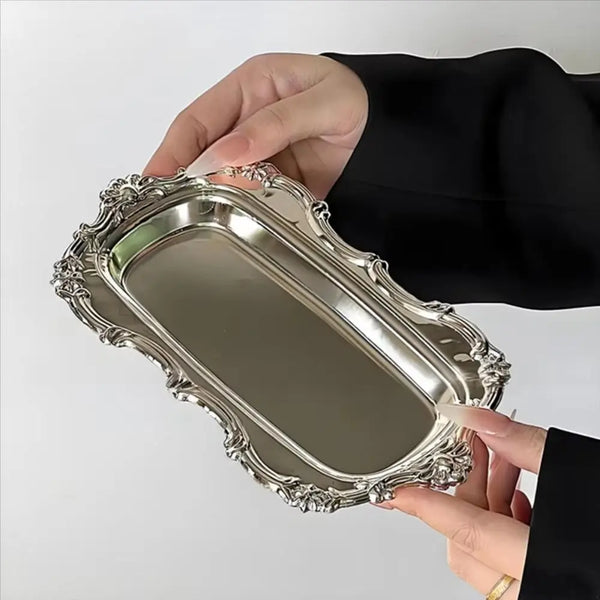 Vintage Retro Embossed Serving Tray